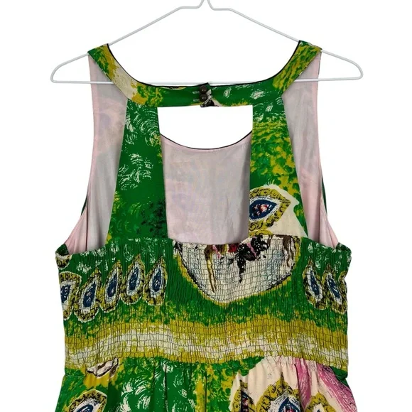 Moulinette Soeurs Anthropologie Silk Panoply Carousel Horse Print Dress Size 10 - Picture 7 of 11